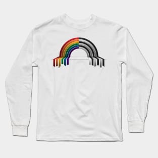 LGBT Ally Pride Flag 3D Drip Rainbow Design Long Sleeve T-Shirt